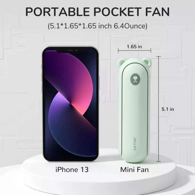 JISULIFE kaasaskantav ventilaator Handheld Fan 8 Plus 5000mAh USB-C laetav portatiivne ventilaator koos akupangaga ja LED-ekraaniga - roheline