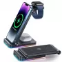 Joyroom 3-in-1 juhtmeta laadimisaluse komplekt iPhone, Apple Watch, AirPods jaoks - 15W kiirlaadimine, must (JR-WQN01)