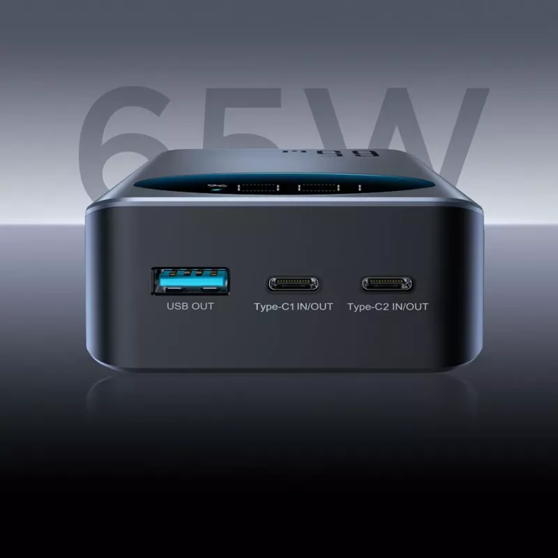 JOYROOM 30000mAh 65W Power Bank digitaalse ekraaniga (JR-PBF05) - Must