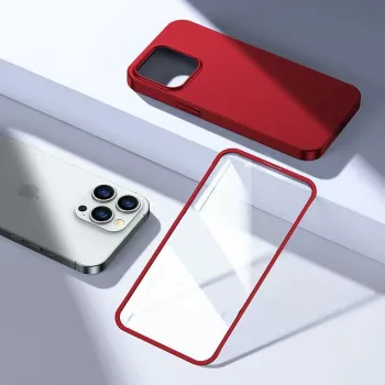 Joyroom 360 Full Case Front and Back Cover for iPhone 13 Pro Max + Tempered Glass Screen Protector Red (JR-BP928 Red)