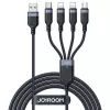 Joyroom 4-in-1 USB-A to 2x Lightning / USB-C / Micro USB Charging Cable, 3.5A, 1.2m, Black (A18 Series)