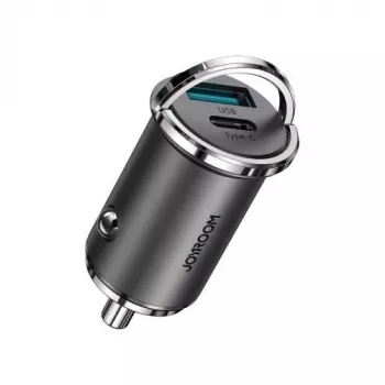 JOYROOM 45W USB Car Charger with USB-C and USB-A, Power Delivery, Quick Charge 3.0, AFC, SCP, Grey (C-A35)