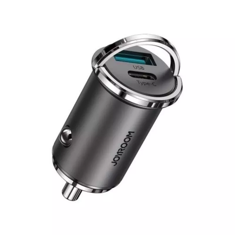 JOYROOM 45W USB Car Charger with USB-C and USB-A, Power Delivery, Quick Charge 3.0, AFC, SCP, Grey (C-A35)