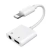 Joyroom Adapter Lightning to Lightning/ 3.5mm Mini Jack, 0.12m, Valge (S-Y104)
