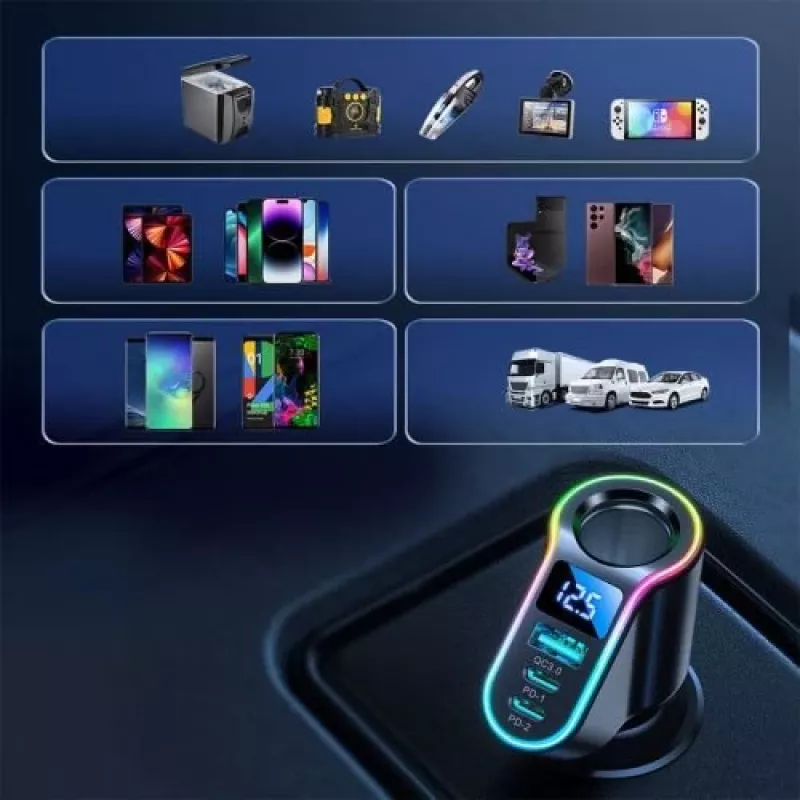 Joyroom Auto laadija 4-in-1 Bluetooth FM saatja PD 150W Must (JR-CL21)