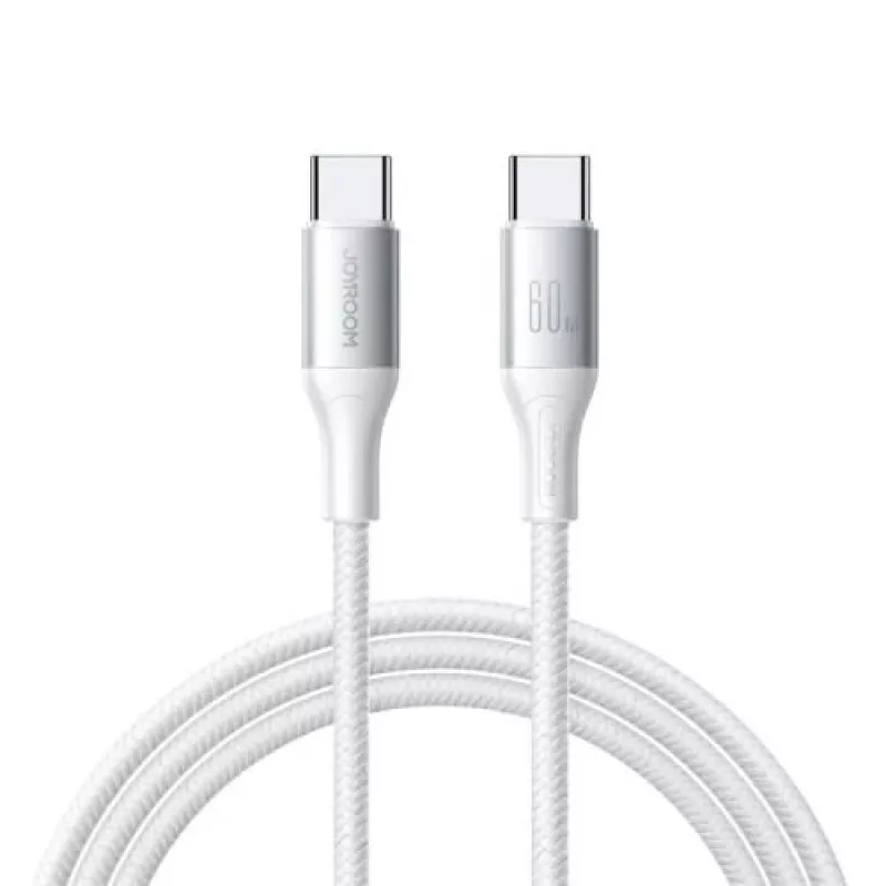 JOYROOM Flash Series USB-C to USB-C kaabel A28, 60W, 480 Mbps, 2m, valge (S-A28-CCW2)
