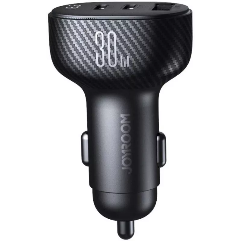 Joyroom JR-CCD04 Auto laadija 30W 2x USB-C USB-A digitaalekraaniga - Must