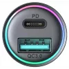 JOYROOM JR-CCN04 Mini autolaadija 60W USB-C PD 3.0 & USB-A QC 3.0, must