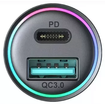 JOYROOM JR-CCN04 Mini autolaadija 60W USB-C PD 3.0 & USB-A QC 3.0, must