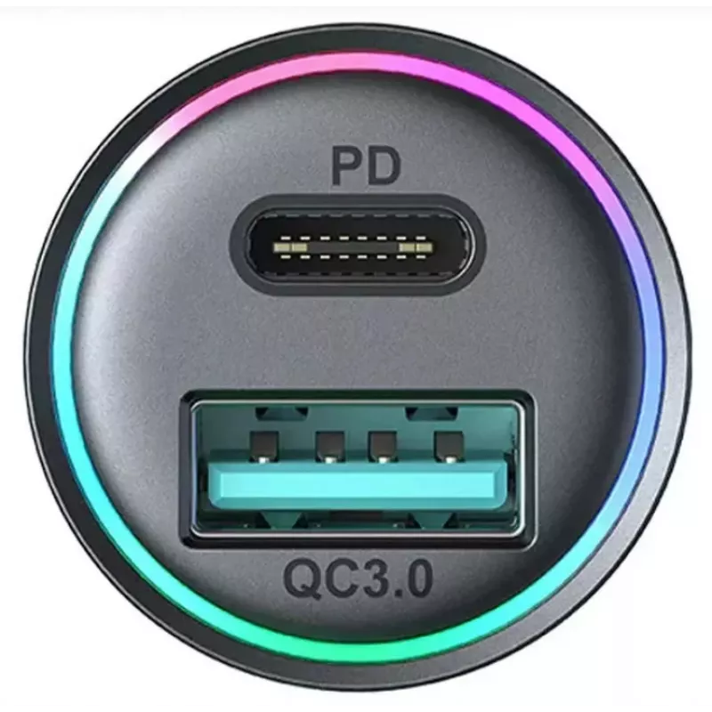JOYROOM JR-CCN04 Mini autolaadija 60W USB-C PD 3.0 & USB-A QC 3.0, must