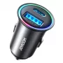 JOYROOM JR-CCN04 Mini autolaadija 60W USB-C PD 3.0 & USB-A QC 3.0, must