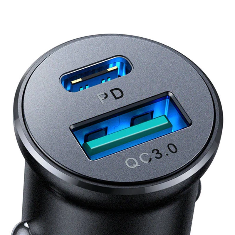 Joyroom JR-CCN05 Mini autolaadija 30W USB-A USB-C Must