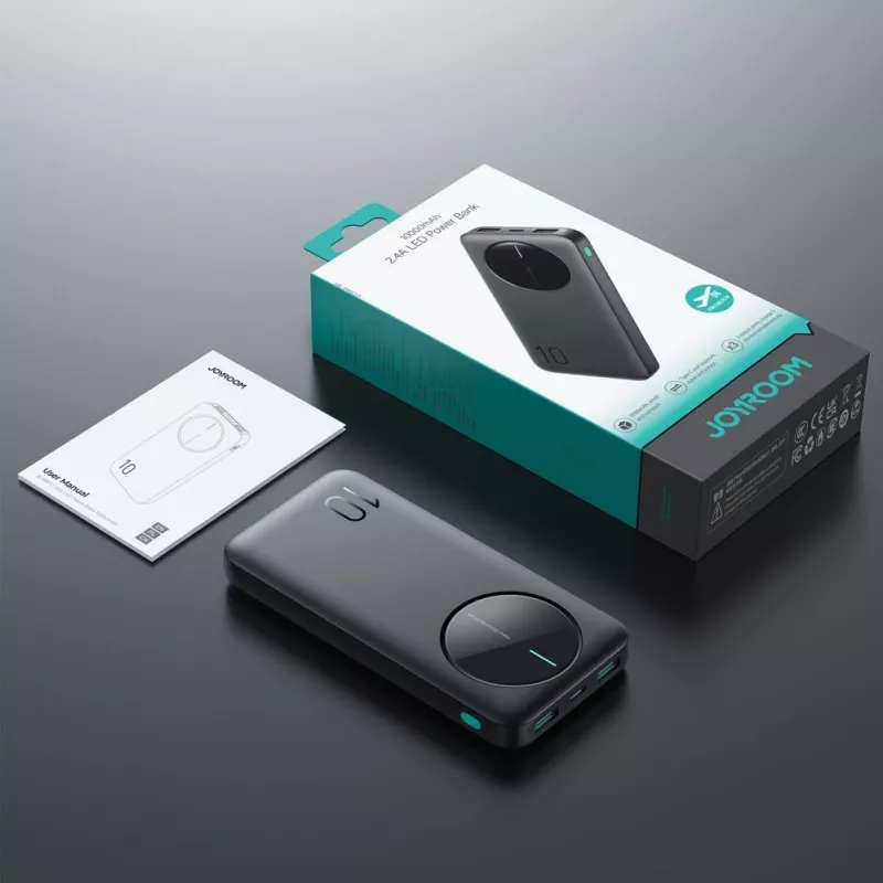 Joyroom JR-PBF12 Power Bank 10000mAh 2.4A 2x USB-A 1x USB-C Must