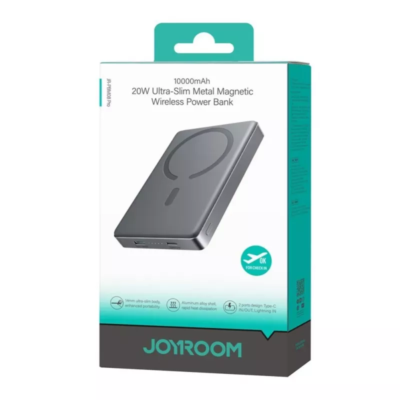 JOYROOM JR-PBM08 Pro Titanium 20W Metallist Magnetiline Juhtmevaba Power Bank 10000mAh Kuldne
