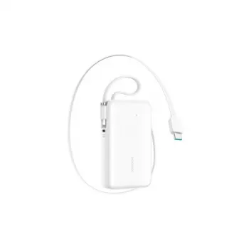 Joyroom JR-PR2L Power Bank 10000 mAh 35W with Built-in Retractable USB-C and Lightning Cable (0.7m) White