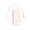 Joyroom JR-PR2L Power Bank 10000 mAh 35W digitaalse ekraaniga, sisseehitatud sissetõmmatava 2x Type-C rihmakaabliga (0,7 m) roosa