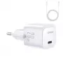 JOYROOM JR-TCF02 USB-C PD 20W seinadapter USB-C kaabliga - valge