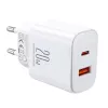 JOYROOM JR-TCF05 Flash 20W USB-C PD laadija USB-C–Lightning kaabliga 1m Valge