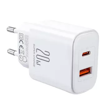 JOYROOM JR-TCF05 Flash 20W USB-C PD laadija USB-C–Lightning kaabliga 1m Valge