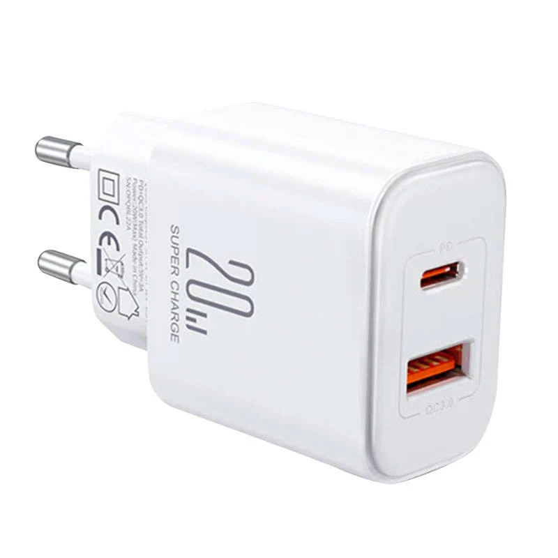 JOYROOM JR-TCF05 Flash 20W USB-C PD laadija USB-C–Lightning kaabliga 1m Valge