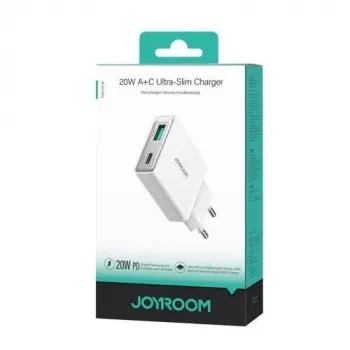 JOYROOM JR-TCF14-WHT 20W PD 3.0 & QC 3.0 Dual-Port USB Wall Charger - Valge