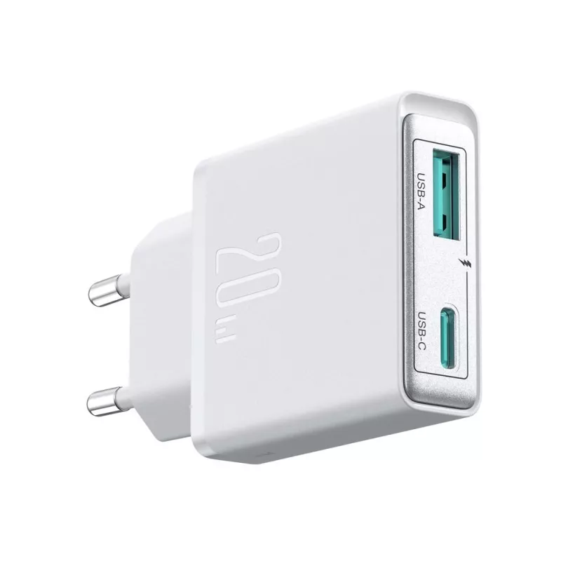 JOYROOM JR-TCF14-WHT 20W PD 3.0 & QC 3.0 Dual-Port USB Wall Charger - Valge