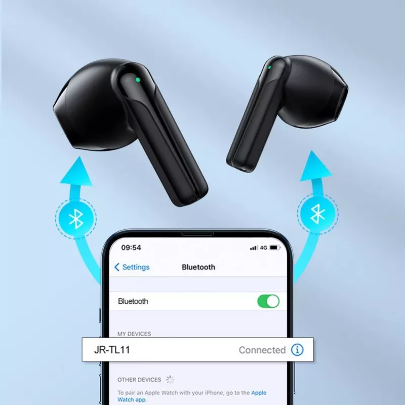 JOYROOM JR-TL11 True Wireless kõrvaklapid ENC, IPX4 veekindlus, Bluetooth 5.3, puutetundlik juhtimine, must