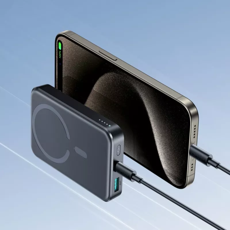 JOYROOM JR-W020 20W 10000mAh MagSafe Power Bank USB-C–USB-C 0,25m kaabliga - must