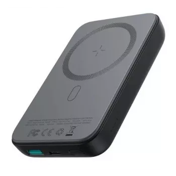 Joyroom JR-W020 20W Mini Magnetic Wireless Power Bank 10000mAh Must USB to Type-C 0.25m kaabliga