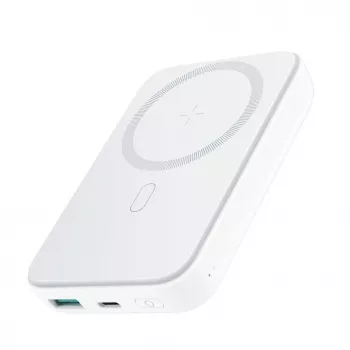 Joyroom JR-W020 20W Mini Magnetic Wireless Power Bank 10000mAh White with USB to Type-C 0.25m Cable
