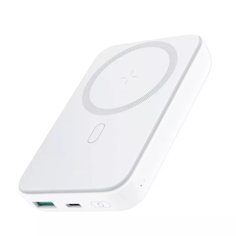 Joyroom JR-W020 20W Mini Magnetic Wireless Power Bank 10000mAh White with USB to Type-C 0.25m Cable