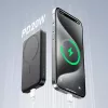 JOYROOM JR-W020 Mini Power Bank 5000mAh 20W USB-A USB-C Wireless Charging - Must + USB-C kaabel