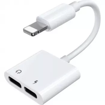 Joyroom Lightning to 2x Lightning Audio & Charging Splitter Adapter White (S-Y104)