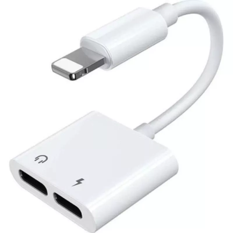 Joyroom Lightning to 2x Lightning Audio & Charging Splitter Adapter White (S-Y104)