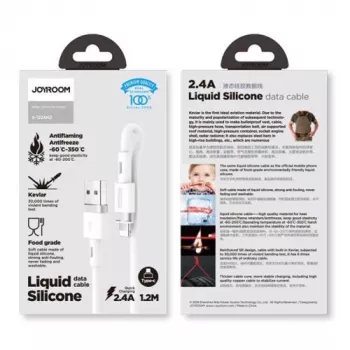 Joyroom Lightning - USB-kaabel 2.4A, 1.2m, Valge (S-1224N2)