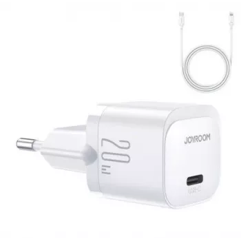 Joyroom Mini USB-C Laadija 20W PD koos USB-C–Lightning kaabliga – Valge JR-TCF02