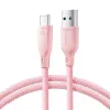 Joyroom Multi-Color Series USB-A–USB-C kiirlaadimis- ja andmekaabel, 100W, 1m, roosa (S-A34)