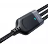 JOYROOM S-1T3018A18 3-in-1 mitme laadimiskaabel USB-A kuni USB-C/Micro-USB/Lightning, 30cm punutud nailon, 3.5A, must