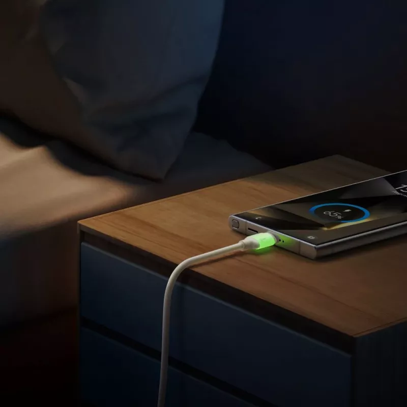 JOYROOM S-A53 USB-A–USB-C kaabel fluorestseeruva otsikuga 1,2 m beež