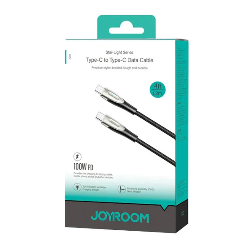 JOYROOM Star-Light USB-C to USB-C kaabel SA27-CC5 1.2m Must 100W