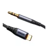 JOYROOM SY-A06 Lightning kuni 3,5 mm helimuunduri kaabel, 1,2 m, must