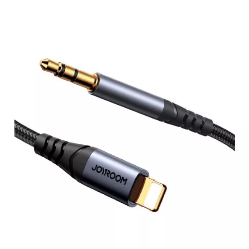 JOYROOM SY-A06 Lightning kuni 3,5 mm helimuunduri kaabel, 1,2 m, must