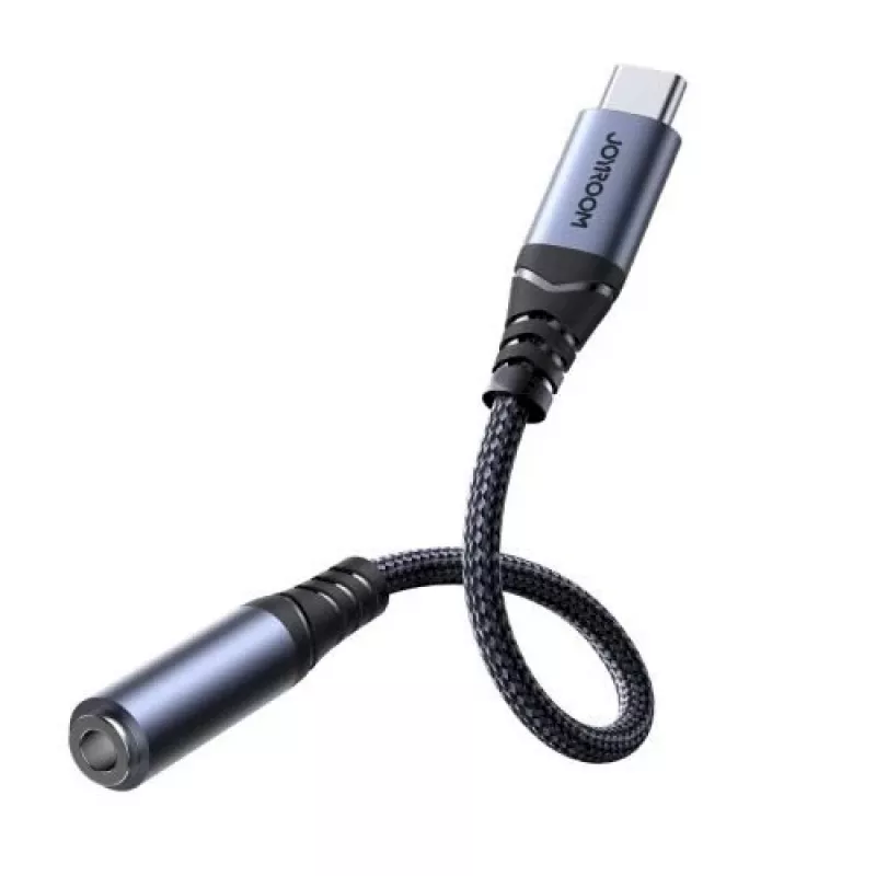 Joyroom SY-C01 USB-C kuni 3.5mm heliadapter 60W PD laadimisega, 0.14m, Must
