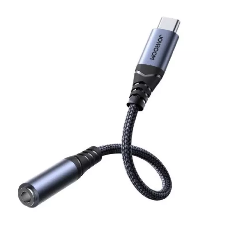 Joyroom SY-C01 USB-C kuni 3.5mm heliadapter 60W PD laadimisega, 0.14m, Must