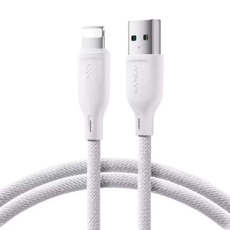 Joyroom USB-A to Lightning kaabel Multi-Color Series A14, 480 Mbps, 3A, 1,2 m, valge (SA34-AL3)