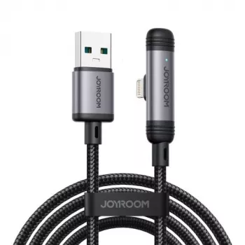 Joyroom USB-A to Lightning EnjoyX Series 90 Degree Cable A56, 3A, 480Mbps, 1.2m, Must (S-A56)