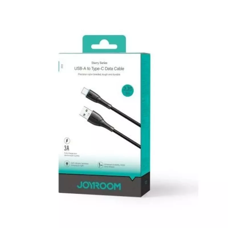 JOYROOM USB-A to USB-C kaabel Starry seeria, 480 Mbps, 3A, 1m, must (SA32-AC3)