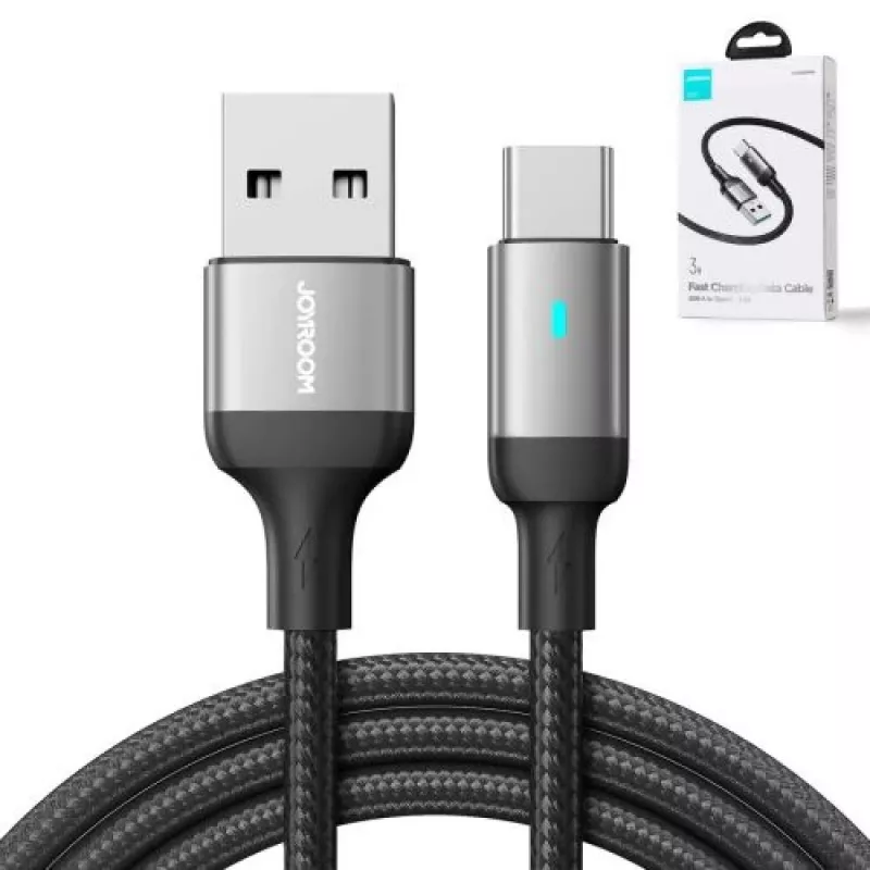 JOYROOM USB-A to USB-C andmekaabel, 3A, 1,2 m, must (S-UC027A10)