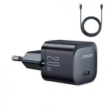 Joyroom USB-C 20W PD Mini Laadija USB-C-Lightning Kaabliga - Must