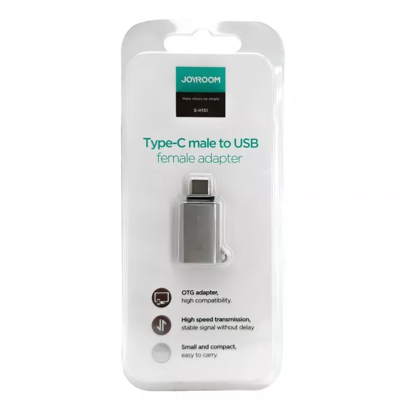 Joyroom USB-C Isane USB-A Emas Adapter Mini S-H151 Hõbedane